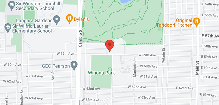 map of 604 389 W 59TH AVENUE
